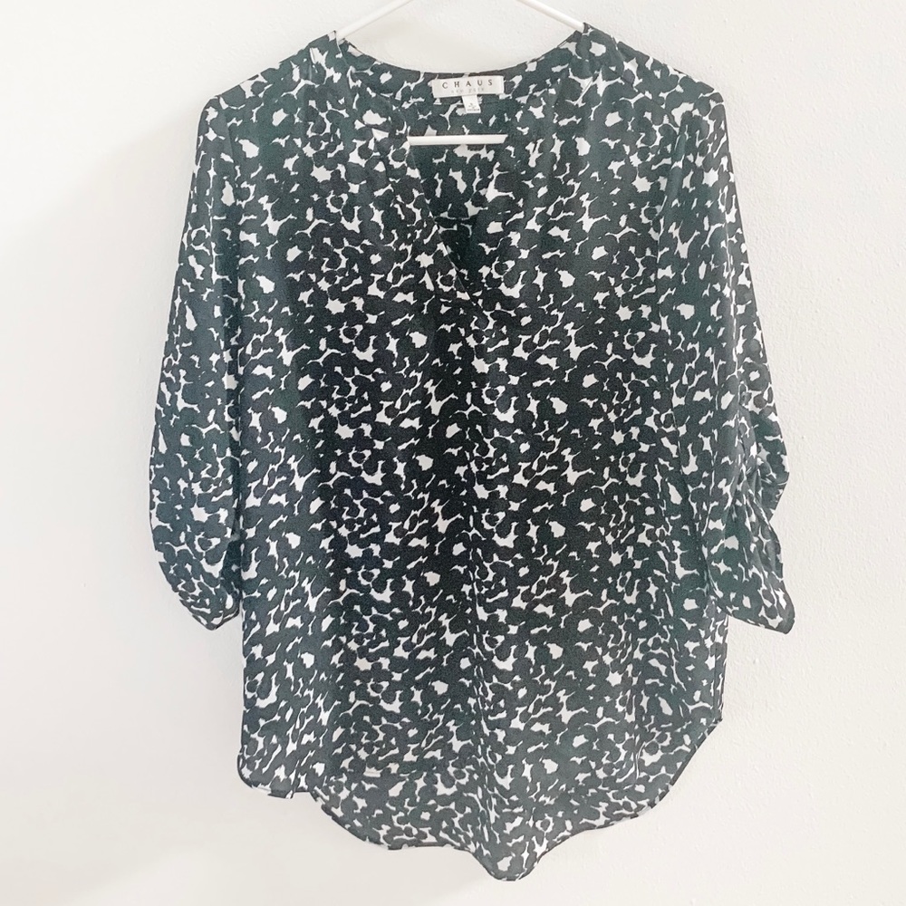 Black and White Blouse
